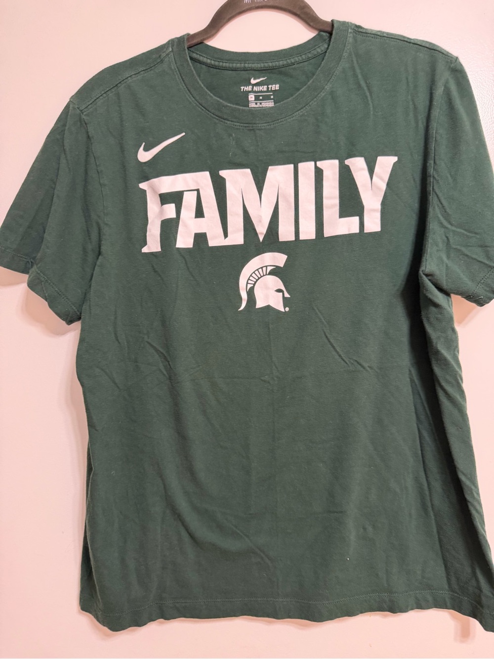Nike Men's Green "Family" Spartan Logo T-Shirt